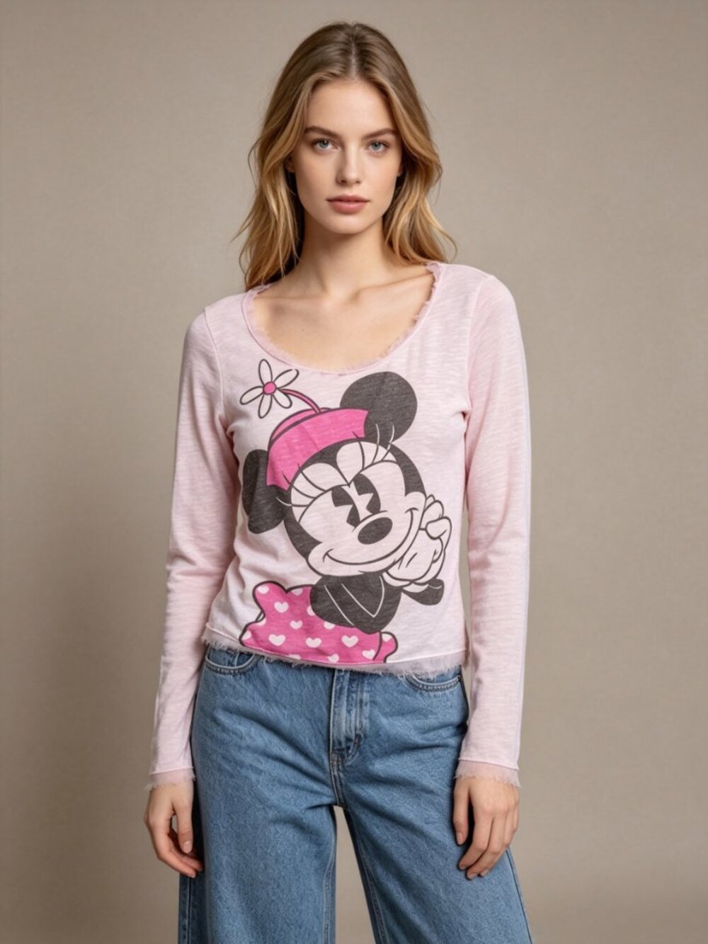 Disney Parks Authentic Sheer Long Sleeve Minnie Mouse Shirt- XXL (NWT)